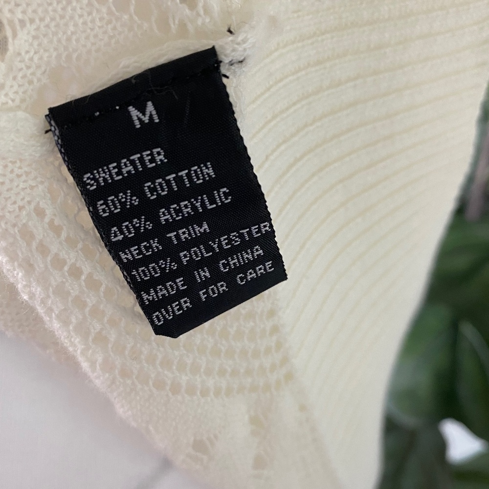 AB Studio White Cardigan Sz M - Picture 7 of 8